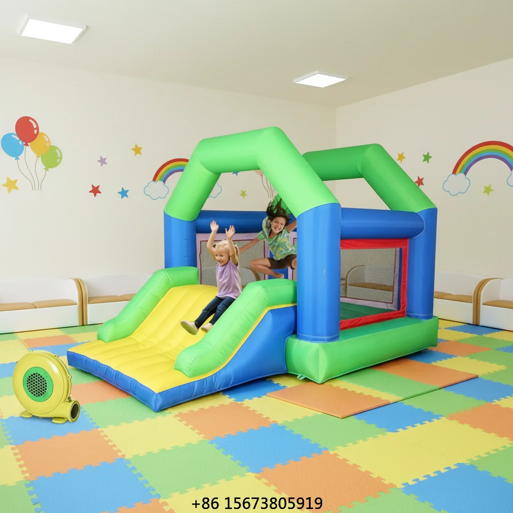 Inflatable Castle Bouncy House Outdoor Indoor Family Small Home Use Slide and Trampoline Kids Children Toys