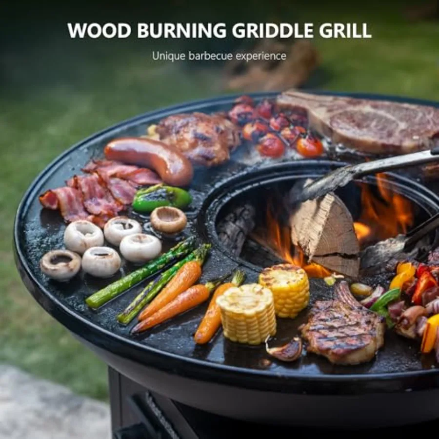شواية فحم شواء واسعة مع سطح معدني لحفلات الفناء الخلفي والتخييم والمناسبات الخارجية مثالية لـ Carne Asada والشوي
