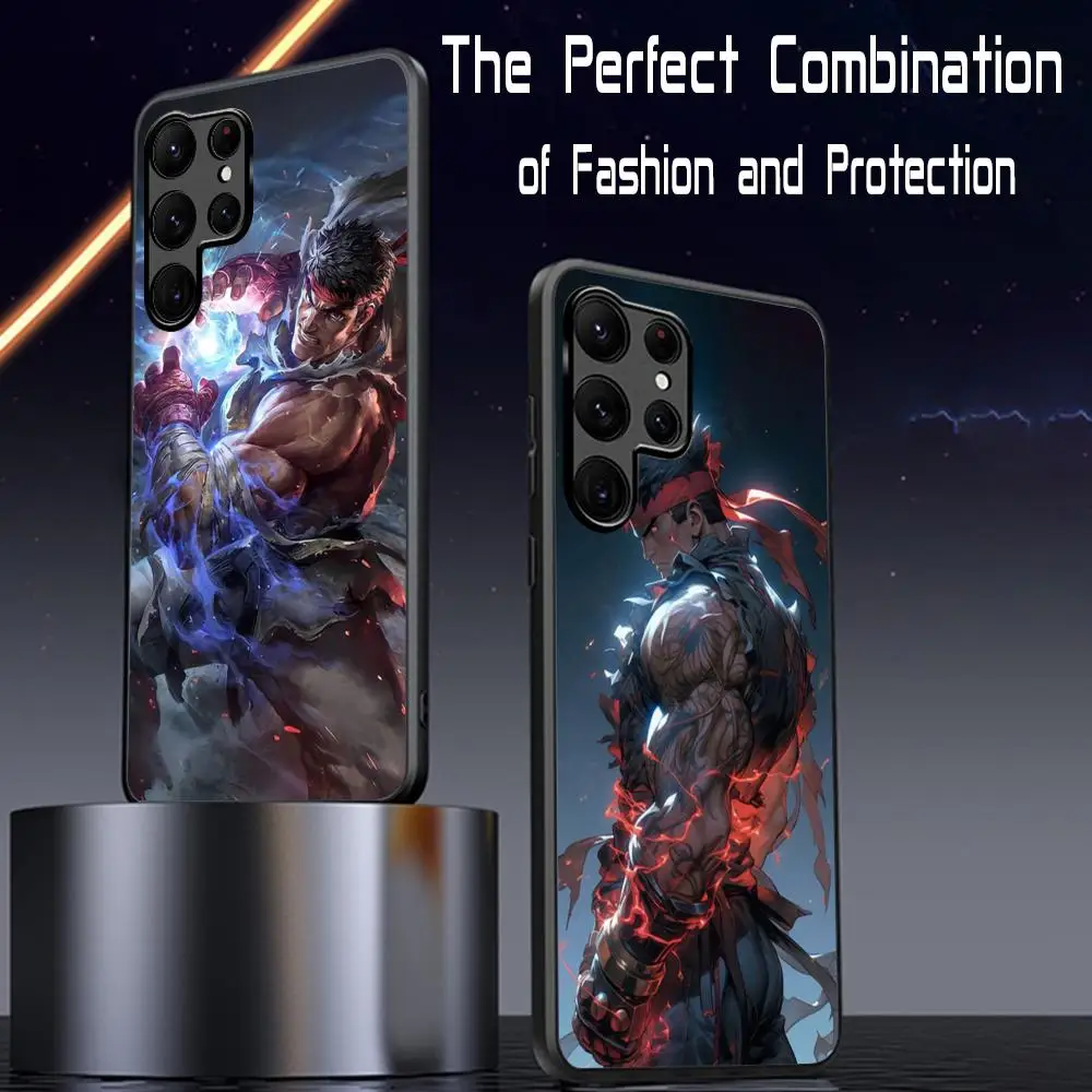 Game Street Fighter Phone Case For Samsung Galaxy S25 S24 S23 S22 S21 S20 Plus Ultra Note20 Soft Black