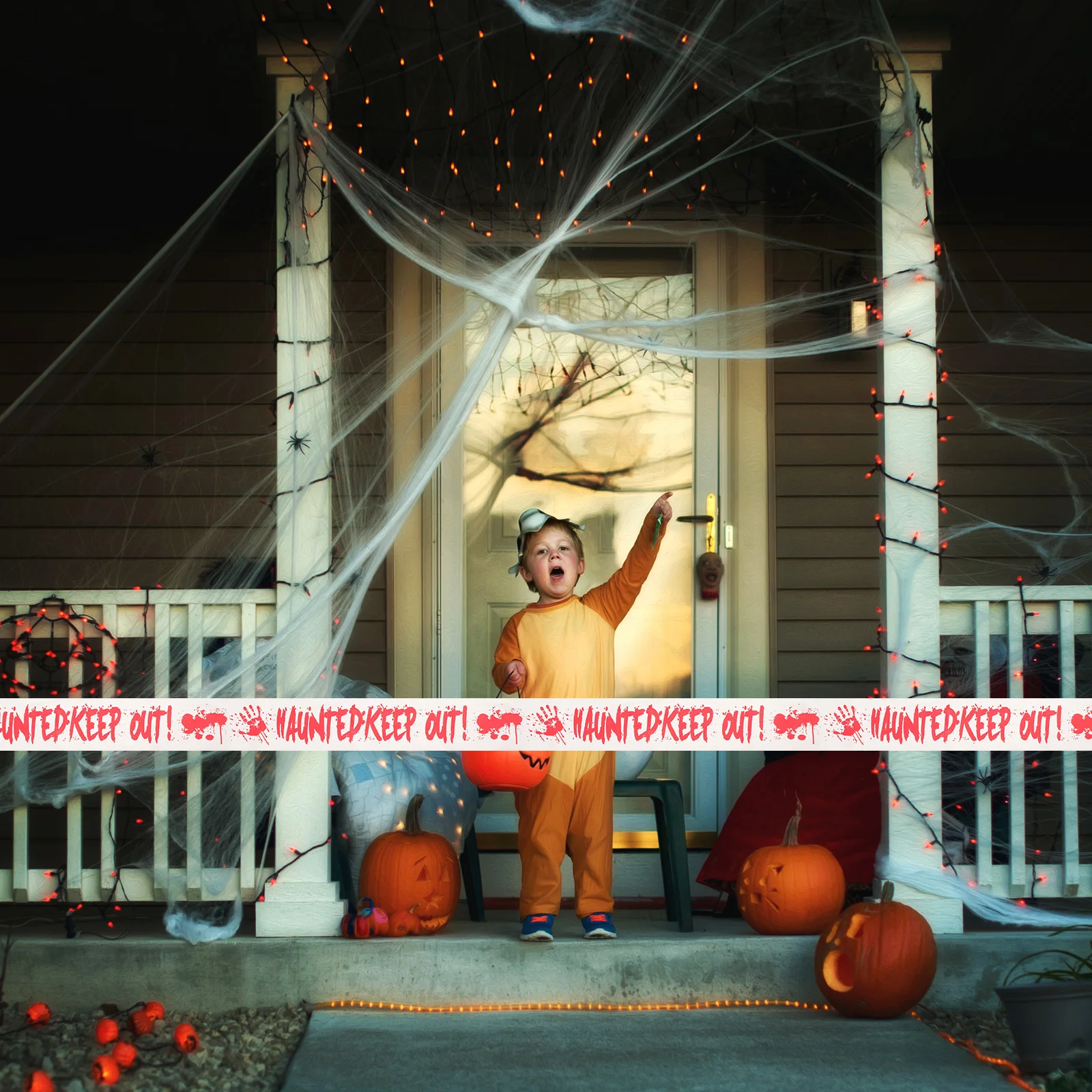 2 Pcs Caution Tape Warning Belt Decoration Halloween Isolation Decorative Tapes