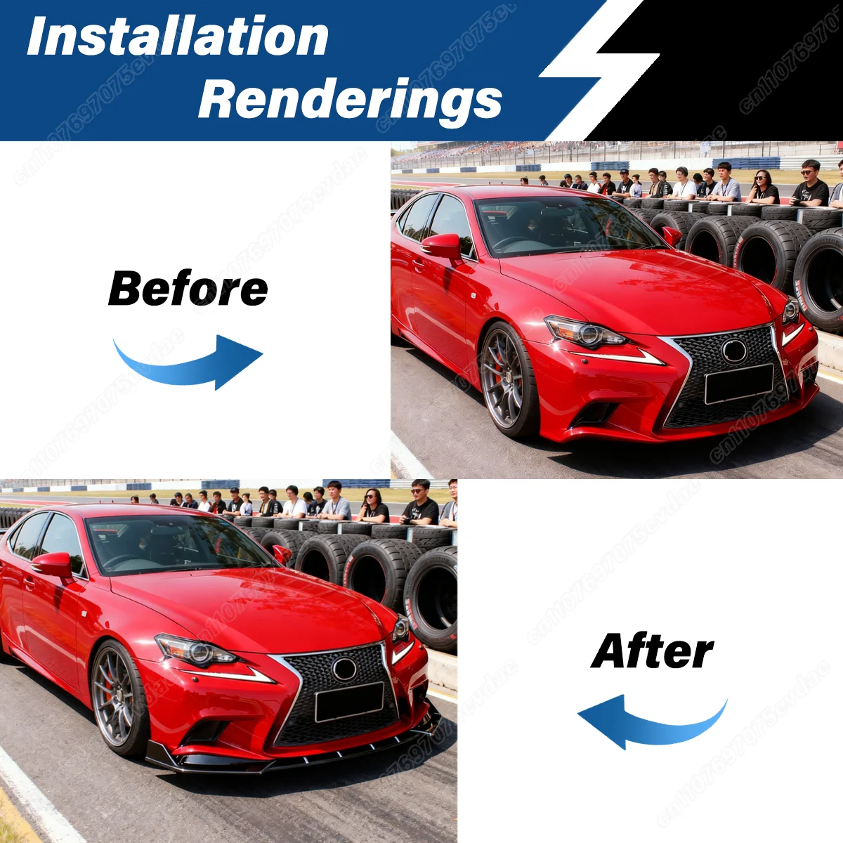 For Lexus IS250 IS300 IS350 F SPORT 2014 2015 2016 Front Bumper Splitter Lip Spoiler Diffuser Car Surround Exterior Accessories