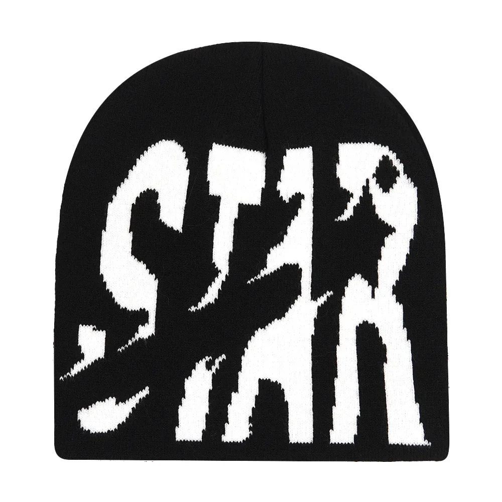 Cool Letter STAR Beanie Y2K Cap for Men Women Autumn Winter Fashion Knitted Keep Warm Hat Unisex Outdoor Skiing Cap Cycling Gift