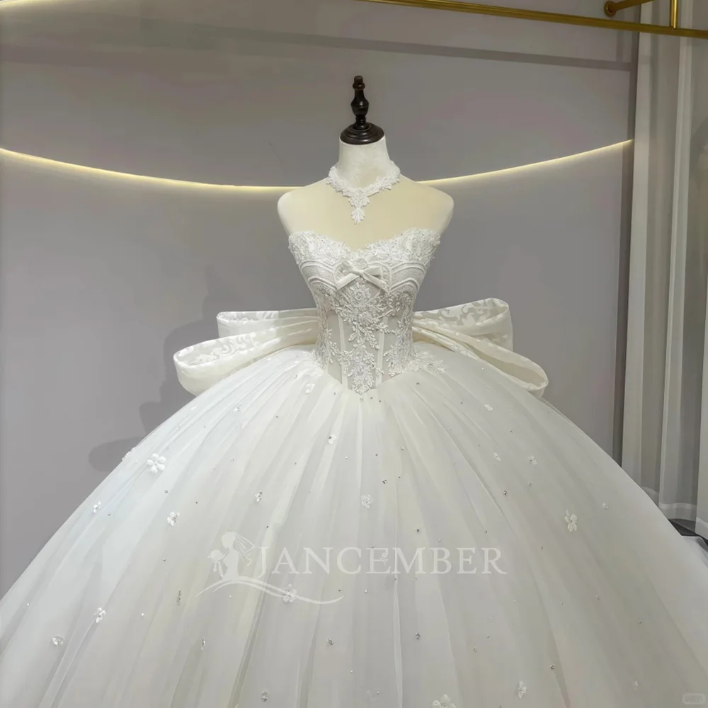 Vestidos de noiva femininos sem alças de organza para noiva vestido de baile aberto nas costas personalizado vestido de baile formal فساتklankol