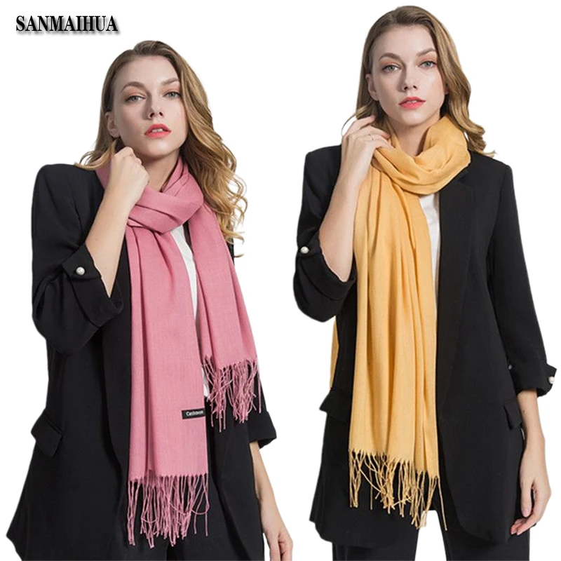 Women\'s Scarf Pashmina Shawls and Wraps for Evening Dresses Travel Office Winter Wedding Cashmere Feel Large Scarves