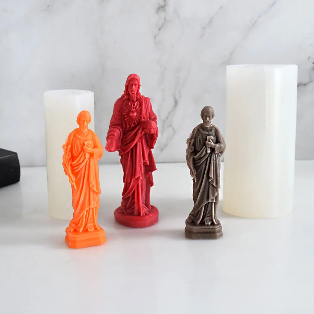 

Silicone Mold Jesus Shape DIY Heat Resistant Wax Soap Making Mold for Scented Resin Craft Supplies