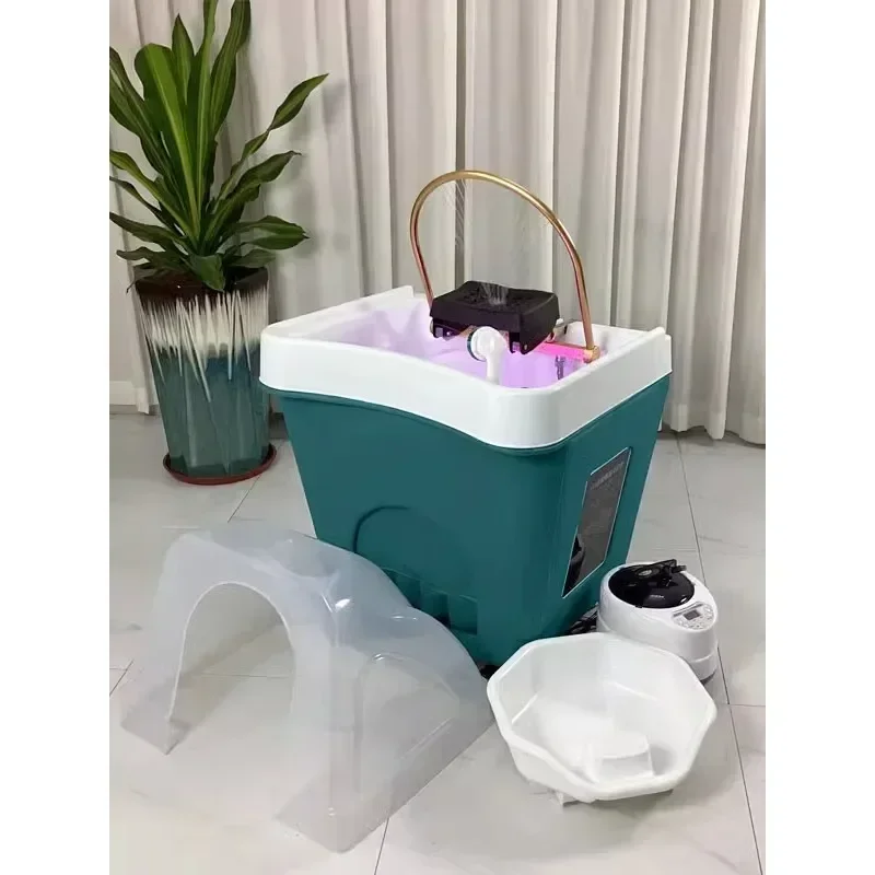 Removable shampoo basin with household fumigation water circulation shampoo machine