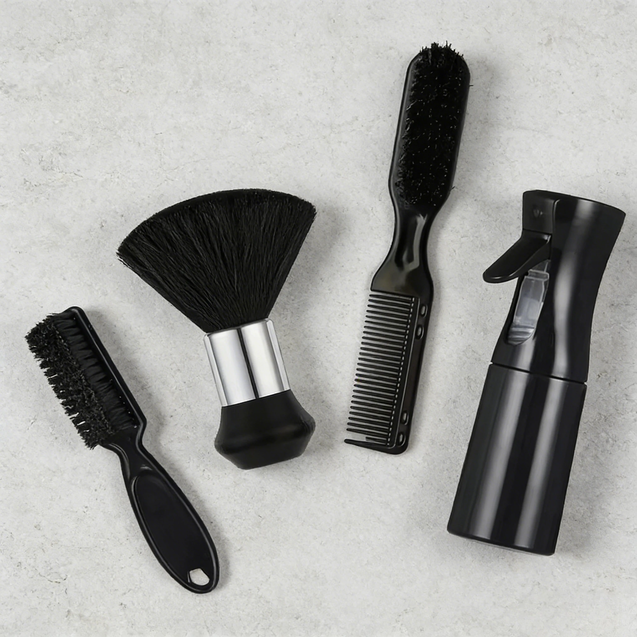 4-piece modeling tool set, with spray bottle, nylon hair brush, broken hair cleaning brush, suitable for hair salon
