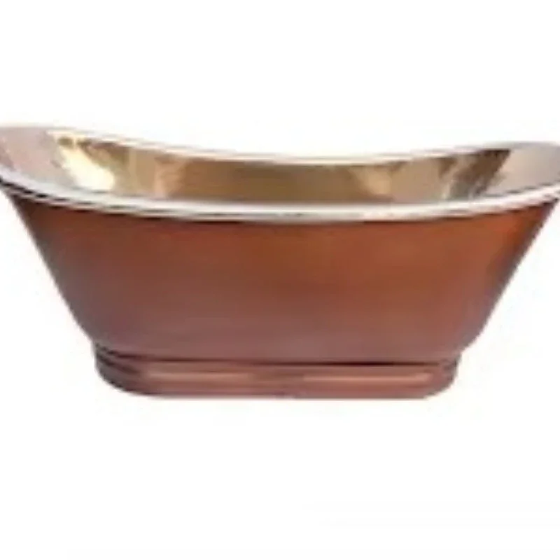 

Golden wrought iron environmentally friendly free-standing adult soaking bathtub luxury fashion single item