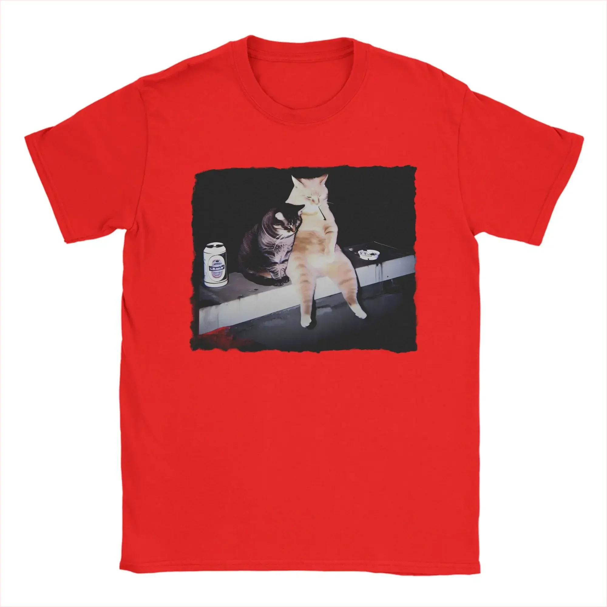 Camisetas con Meme de gato para fumar camisetas impressantes de manga corta con cuello redondo Idea de regalo ropa para mujer #4