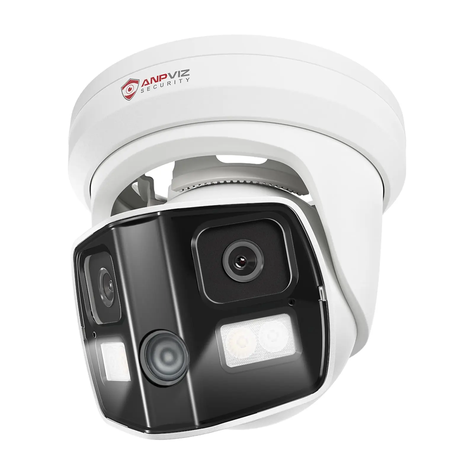 Anpviz 4K Dual Lens PoE IP Camera Outdoor 180° Panoramic Wide Angle Turret Camera with Smart Dual Light Human/Vehicle Detection