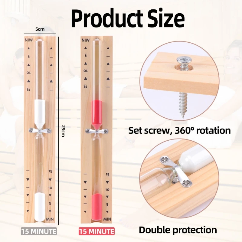 Temporizador De Ampulheta De Vidro De Madeira, Montado Na Parede, Sauna Giratória, Relógio De Areia Do Banheiro, Decoração De Casa, Presente
