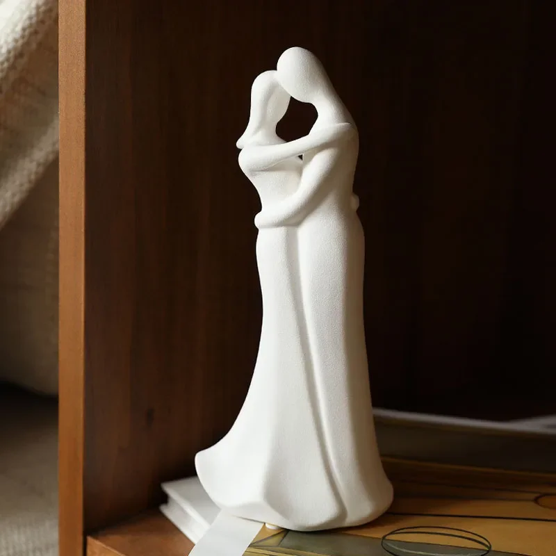 Vilead Nordic Ceramic Couple Sculpture Modern Pop Art Living Room Cabinet Home Decoration Accessories Valentine Day Wedding Gift