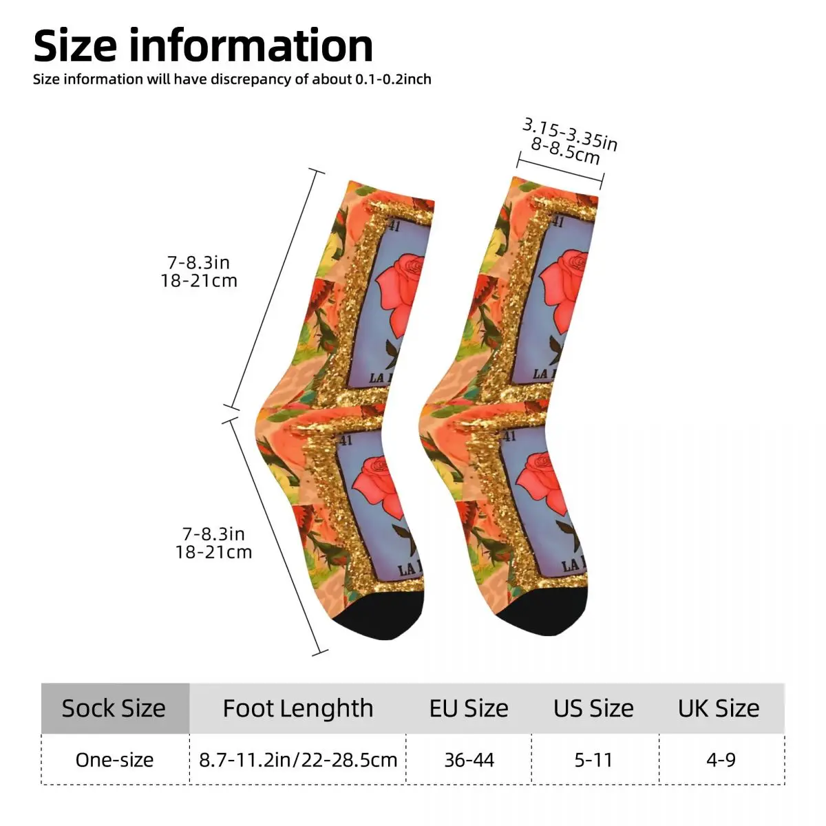 Mexican Bingo La Rosa Socks Travel 3D Print Boy Girls Mid-calf Sock