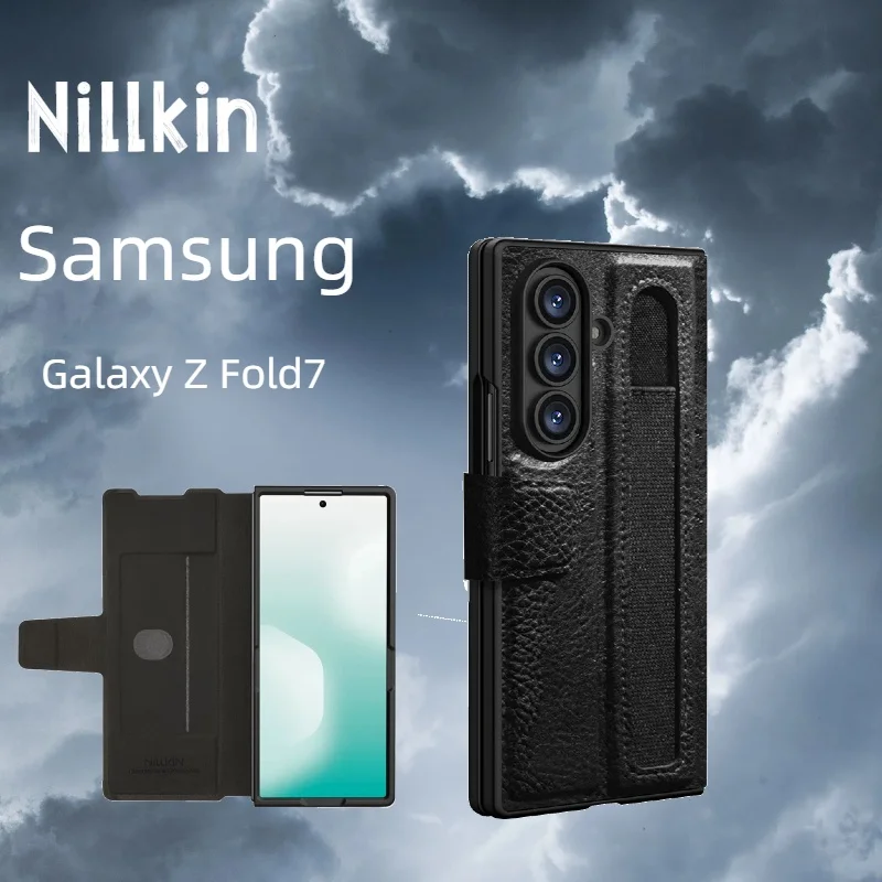 

For Samsung Galaxy Z Fold 7 Flip Case Nillkin Aoge Vintage Leather Case Card Pocket Book Cover For Samsung Z Fold7 With Pen Slot