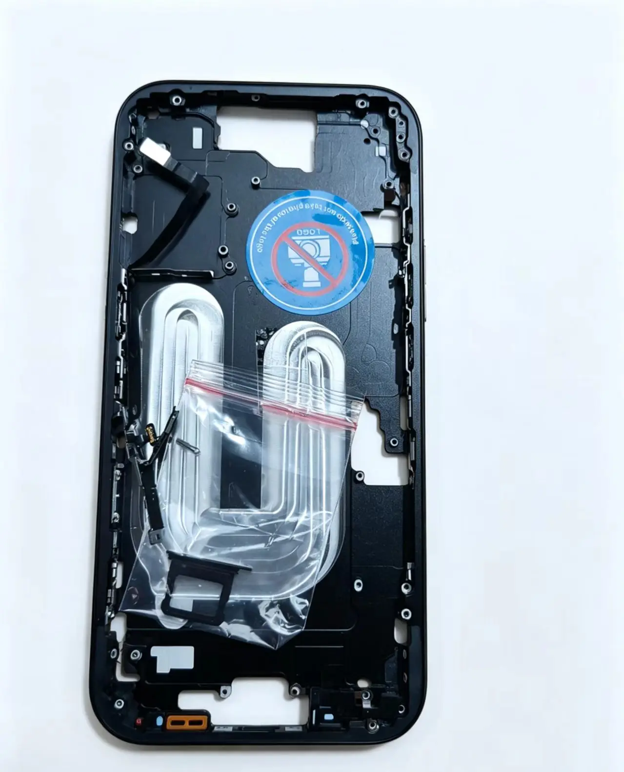Compatible with iPhone 16 Middle Frame Pre-installed Power Flex Cable Camera Button Without Pop-up Alert,Not include back glass