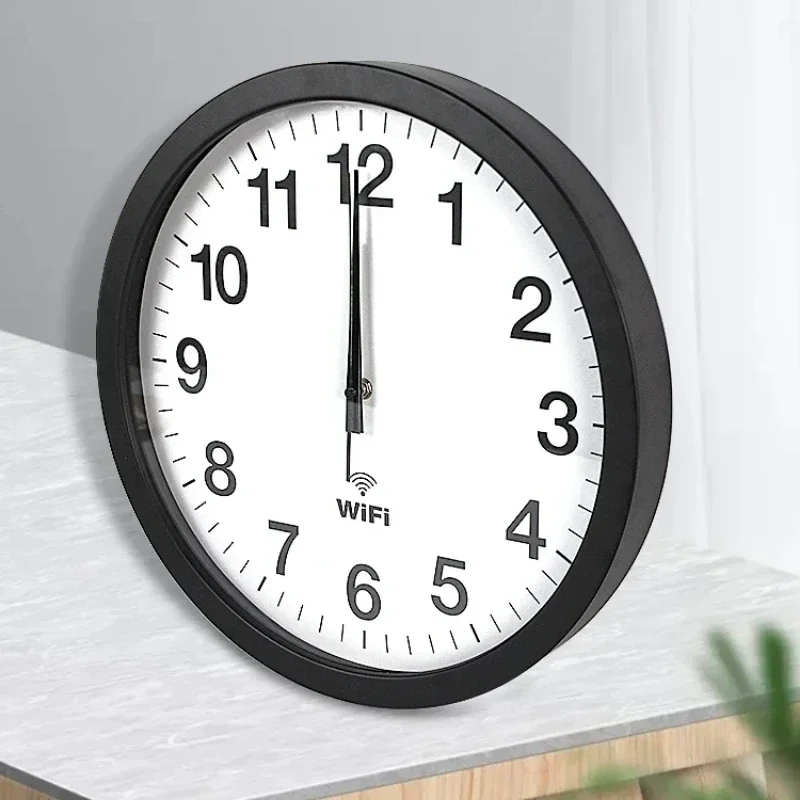 Smart Network Clock Automatic Time Synchronization Minimalist Mute Wall Clock Modern Living Room Decor Innovative