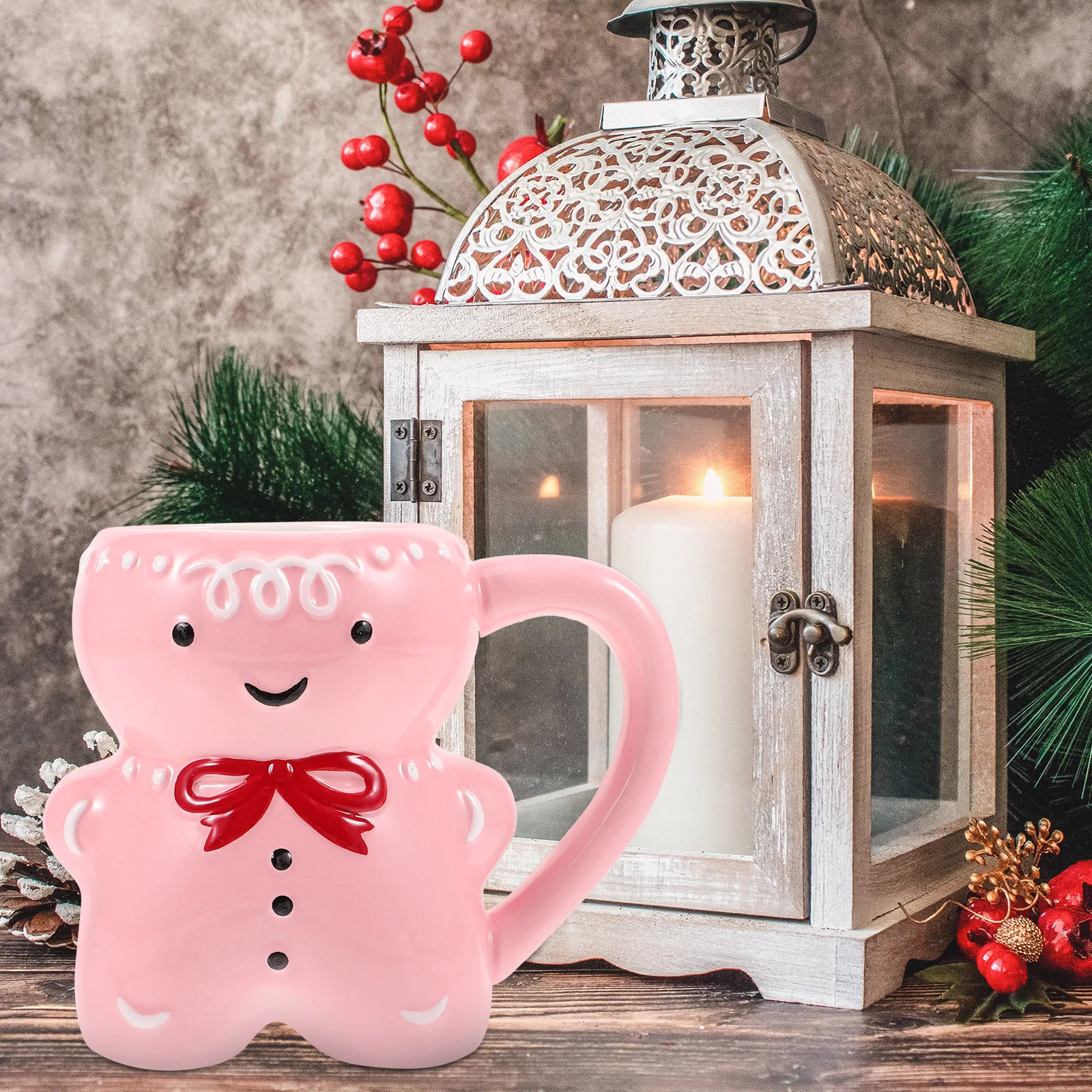 

Ceramic Gingerbread Man Christmas Coffee Cup Large Capacity Milk Mug Decorative Mug Christmas Coffee Cup Ceramic Drinking Mugs