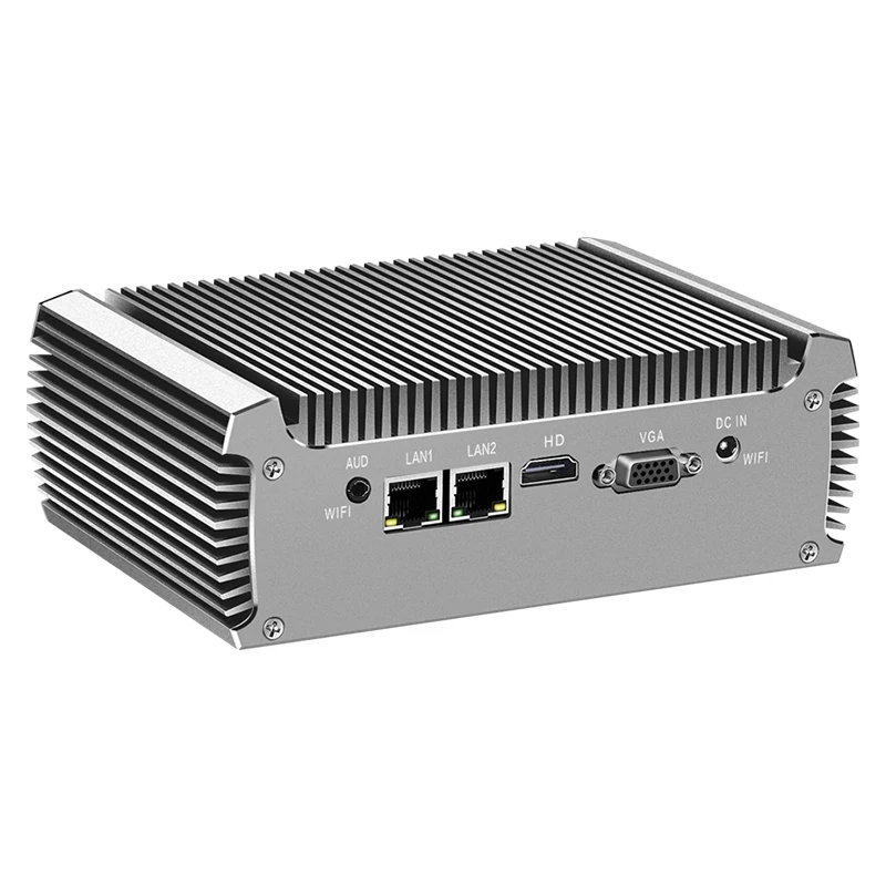 كمبيوتر صناعي صغير Inter Core i3 i5 i7 يدعم WiFi 3G/4G LTE Linux Pfsense مع 2xLAN 2xRS232 4xUSB3.0 Windows10 جاهز