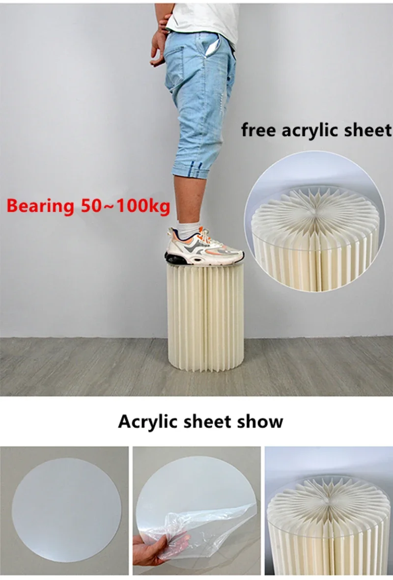 3 Stück Faltbare Papierzylinder-Podeste mit PVC-Oberfläche, Display-Sockel, Hochzeits-Dessert-Kuchenständer, Wabenförmige Säule, Partydekoration – Detail 22