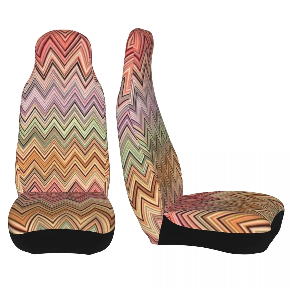 Coprisedili per Auto Boho Zig Zag coprisedili per automobili moderne multicolori per Auto camion o furgoni accessori per protezioni Auto 2 pezzi