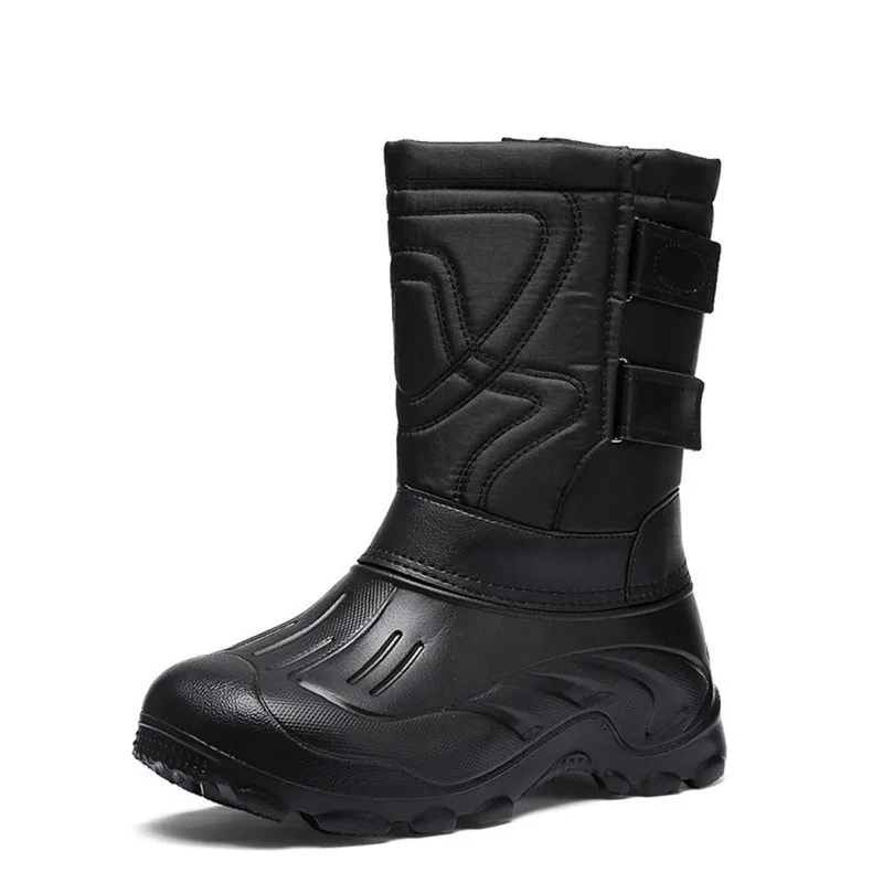 Herren-Winterstiefel mit hohem Schaft, wasserdicht, rutschfest, dick gefüttert, warm, für Outdoor-Wanderungen, Angeln, Tarnmuster, EU-Größe 39-46 – Detail 1