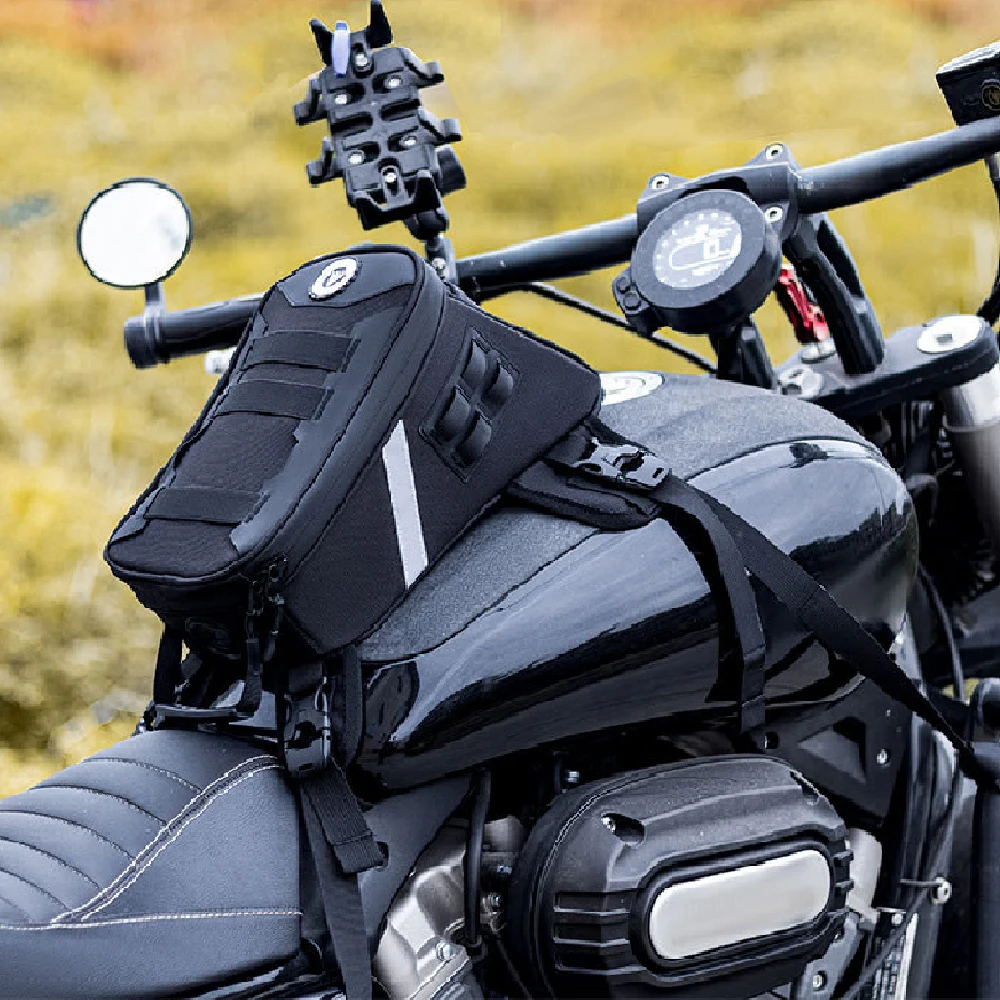 

1pcs 5L Motorcycle Fuel Tank Bag, Waterproof Magnetic Motorbike Tank Bag, Multifunctional Thigh Leg Waist Chest Pouch Backpack