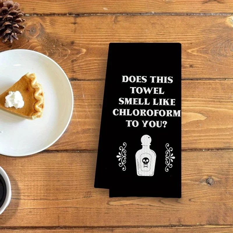 Cleaning Cloth 1PC kitchen towel, chloroform bottle skull pattern, bright colors, is the best kitchen towel