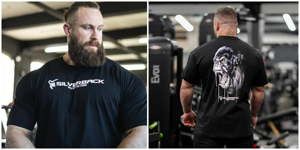 Silverback Gorilla Gym T-Shirt, Roaring King Ape Graphic, Oversized Cotton Streetwear For Men Bodybuilding Powerlifting Lifting