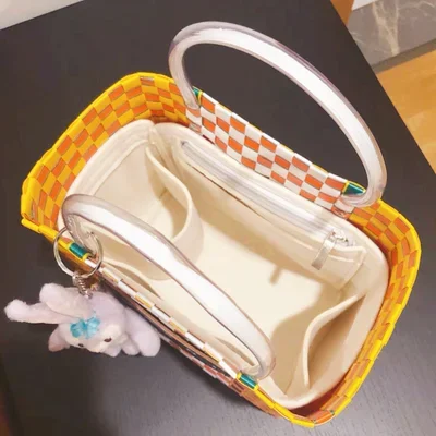 OEM Inner Protection Fabric Zipper For Weaven Handmade Lunch Bags (only for inside USE) for Bag bottom length 22cm