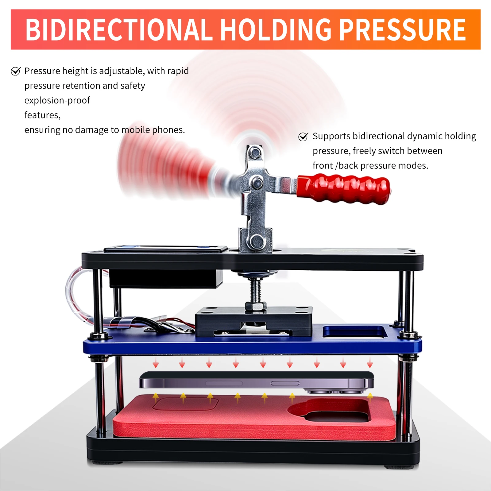 HZY EX-12 PRO Pressure Platform Fixing Fixture Heating&Holding For Flat Curved Mobile Phone Tablet Screen Back Cover Repair Tool
