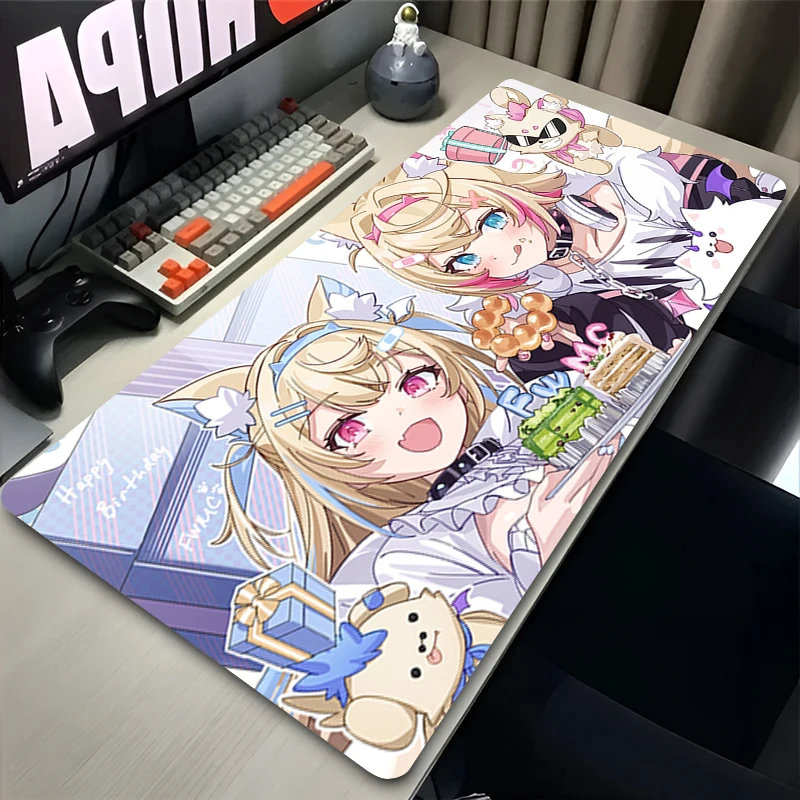 

Hololive Mococo Fuwawa Abyssgard Mouse Pad Mouse Nop-Slip Mats Gamer Rug Desk Accessories Computer Table Pads PC carpet Mousepad