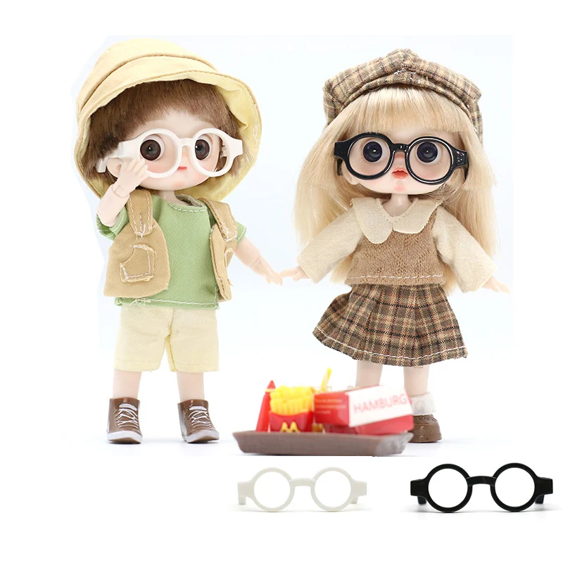 HOUZIWA  4PCS/LOT YMY 1/12 BJD OB11 Doll Glasses Mini