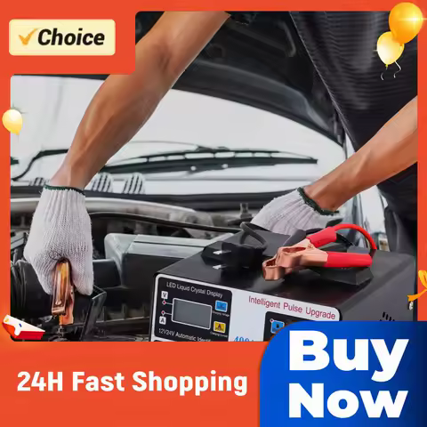 400A Car Battery Charger Five-Stage Battery High Power Fast Charger Intelligent Pulse Repair Charger Self-Stop Battery Charger