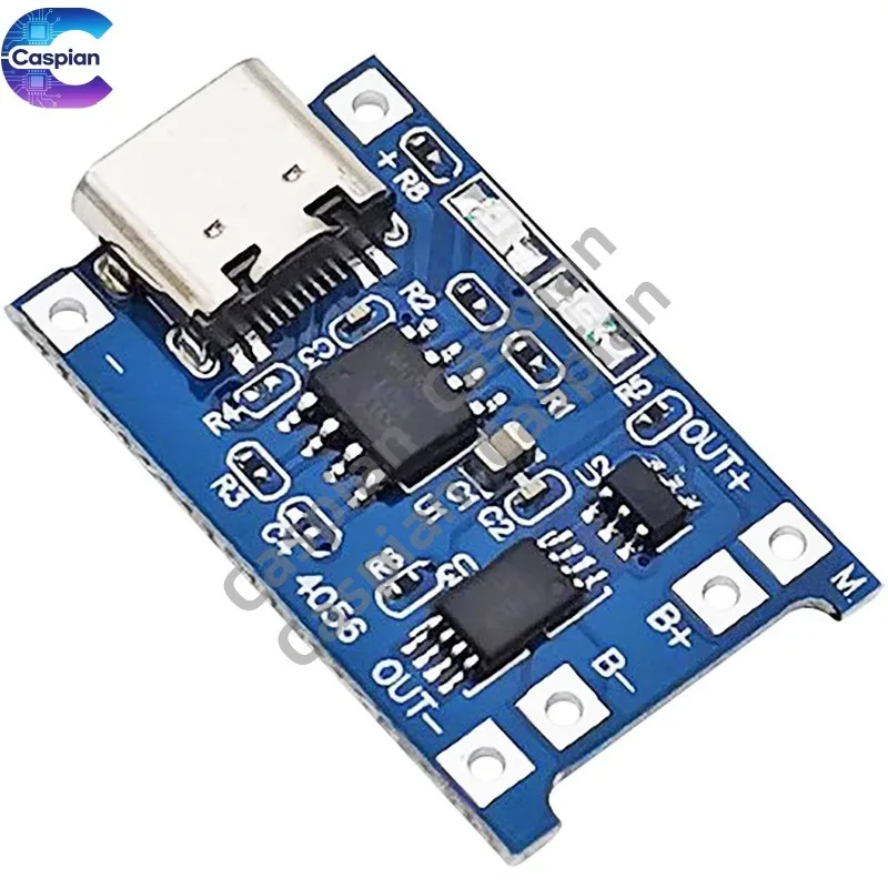 1A Lithium Battery Charger Board with Type-C Port Overcharge Overdischarge Protection Module