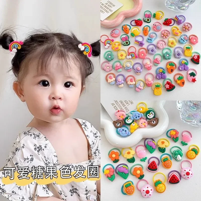 20pcs/set Children's Small Rubber Band Baby Hair Rope Thumb Band Tie Little Girl Cute Headband Gift Headwear