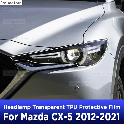 Película protectora transparente antiarañazos para faro de coche, pegatinas de TPU para MAZDA CX-5, 2012-2021, accesorios