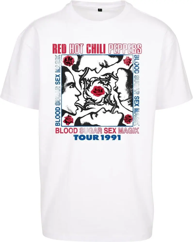 Mt Upscale Red Hot Chilli Peppers Oversize Tea White T Shirt