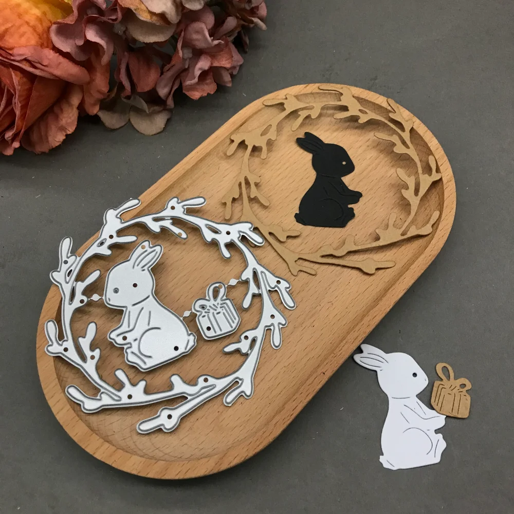 

1pcs metal cutting dies cut die mold Rabbit Tree Ring Scrapbook paper craft blade punch stencils dies