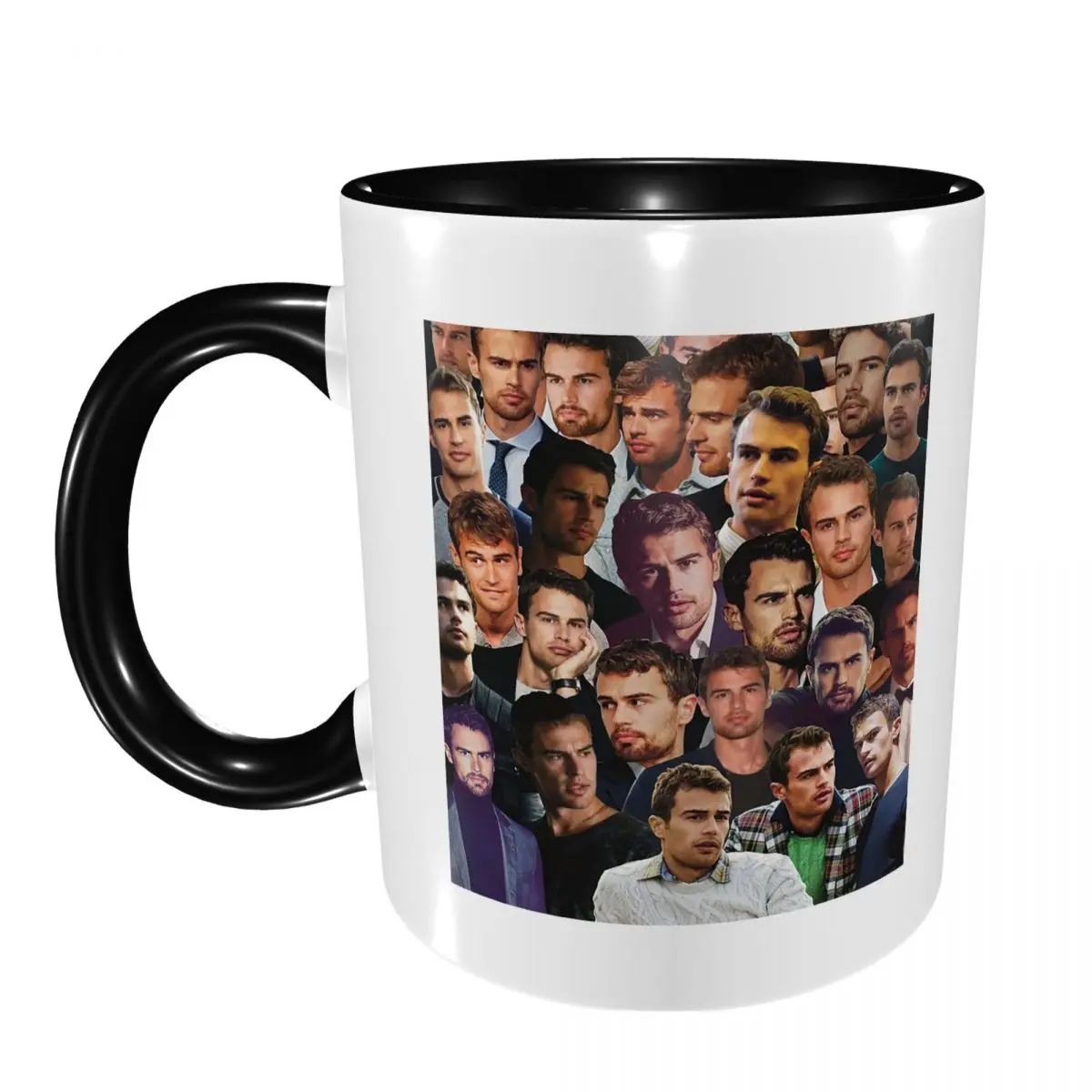 Theo James Photo Collage Mug Funny Ceramic Coffee Cups Tea Mugs Milk Cup Drinkware Gift for Woman Man