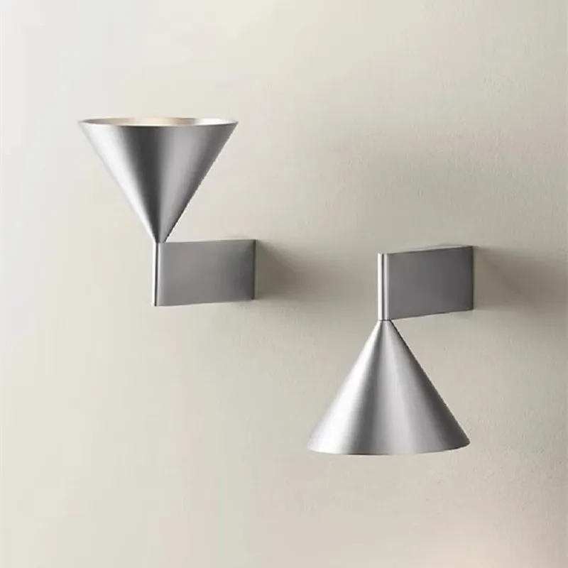 Italian Minimalist Bedroom Bedside Wall Lamp, New Conical Geometric Minimalist Designer, High-End Background Wall Aisle Lamp
