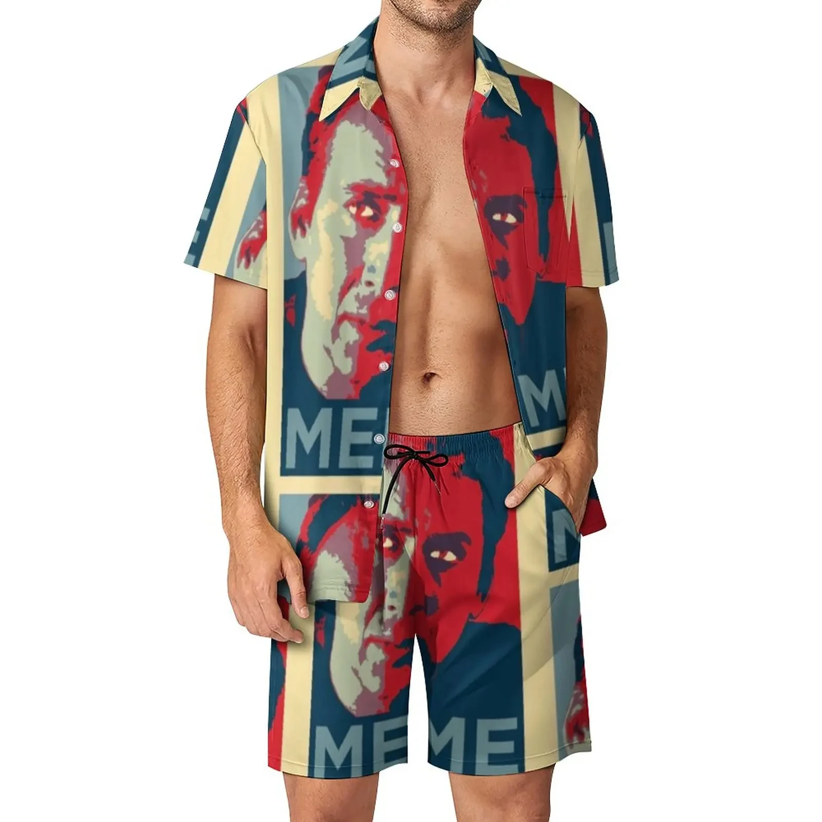 Men Shirt Sets 3d Print Funny Nicholas Short Sleeve Casual Shirt Oversized Beach Shorts Summer Streetwear Hawaiian Suits Clothes