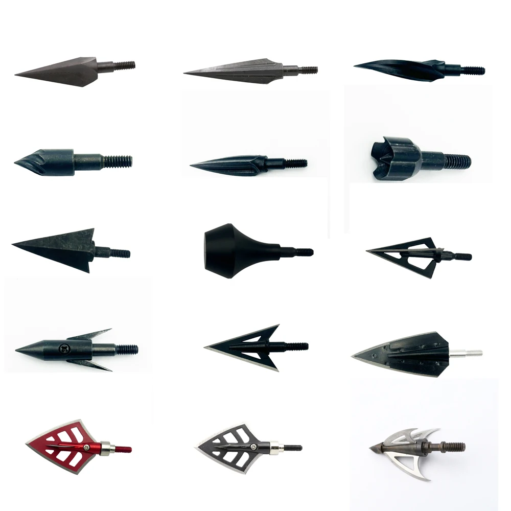 12pcs 100gn- 160gn Arrow Heads Tips Broadheads Arrows For Compound / Recurve Bow Crossbows Hunting Arrow Broadheads Accessories