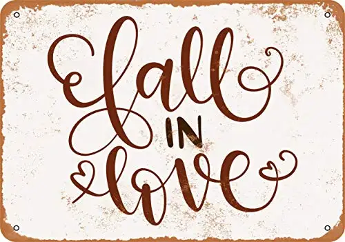 Metal Sign - Fall in Love - Vintage Look