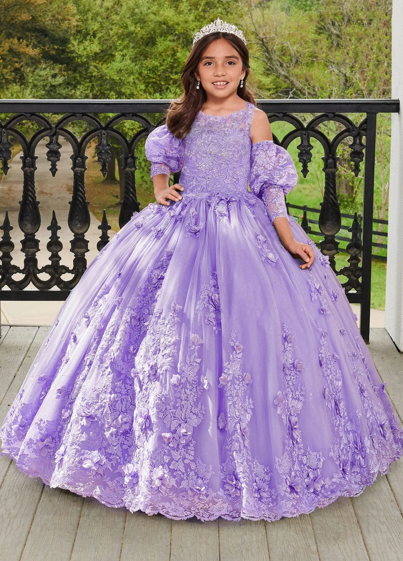 فساتين Quinceanera صغيرة للبنات ، ثوب حفلة ، زينة من التل سكوب ، فساتين فتاة الزهور لحفلات الزفاف ، فساتين حفلات الزفاف المكسيكي للطفل