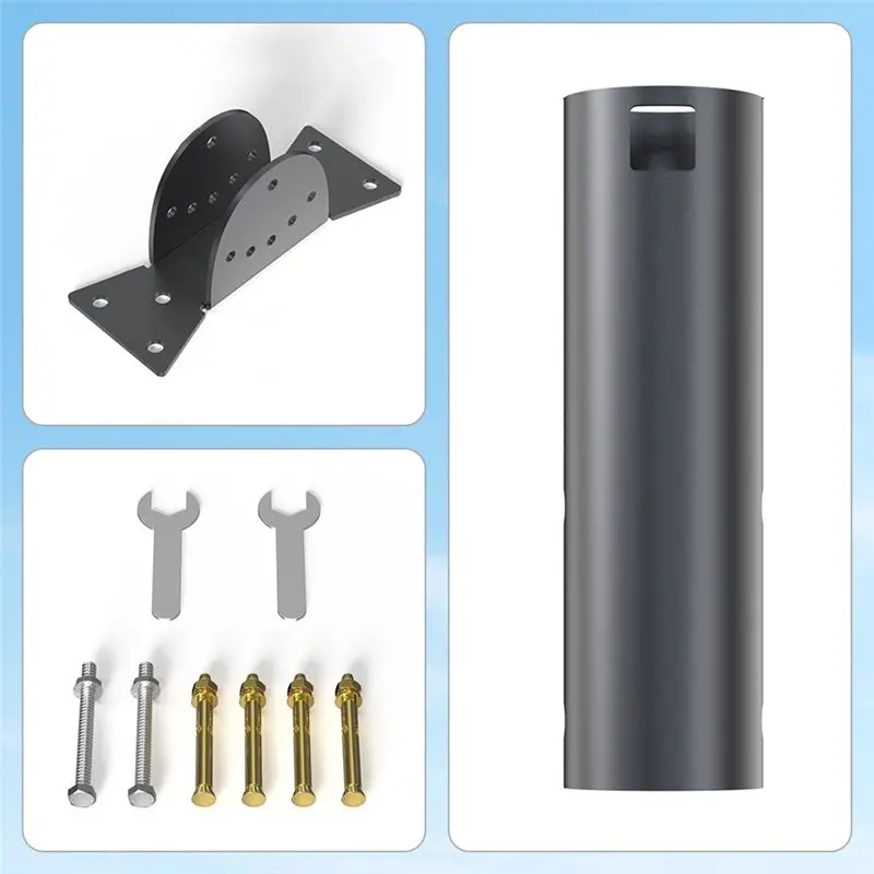 Kit di montaggio regolabile HFES per staffa Eave Starlink V2 Supporto satellitare Pratico kit di montaggio su palo per piatto Internet