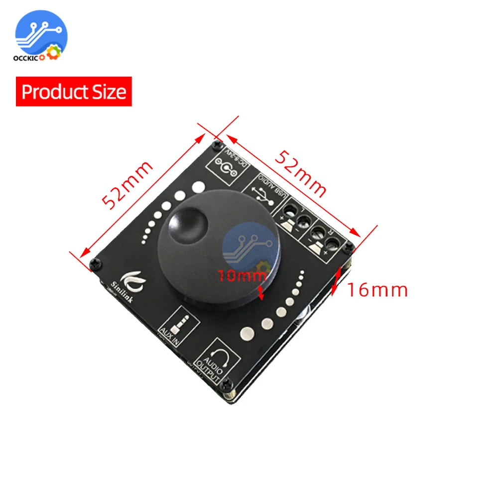 Bluetooth 5.0 20WX2 Stereo Power Bộ Khuếch Đại Kỹ Thuật Số Mô-đun AMP Amplificador Gia Đình 12V 24V 3.5Mm AUX USB XY-AP15H