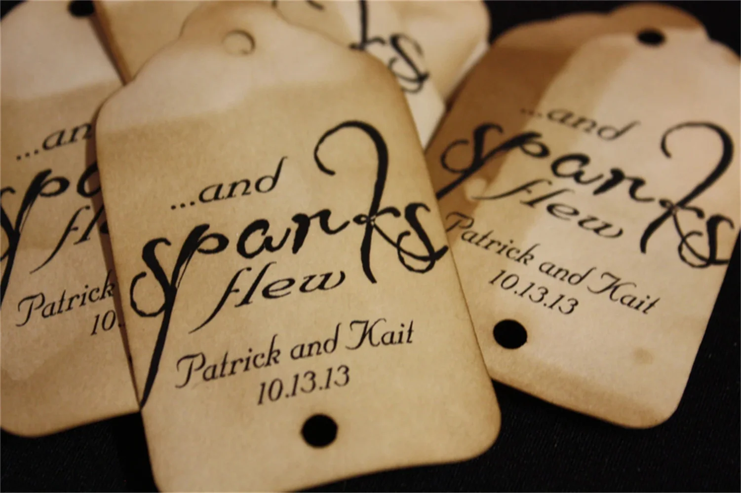 50PCS Sparks Flew (my LARGE tag)，Personalized Sparkler Farewell Tags Wedding Sparkler tags sparkling drink tag