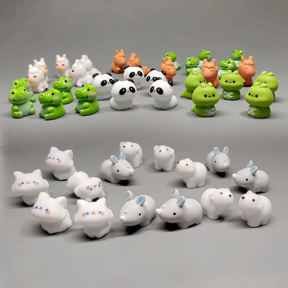 5pc Mini Cute Animal 2-3cm Panda Cat Bear Cartoon Ornament Fairy Garden Miniature Toy Dollhouse Decoration DIY Handicraft