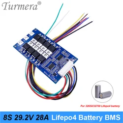 Turmera 8S 24V 29.2V 28A Lifepo4 Bateria BMS z balansem do akumulatorów 18650 32700 33140 Lifepo4 UPS lub akumulatorów motocyklowych