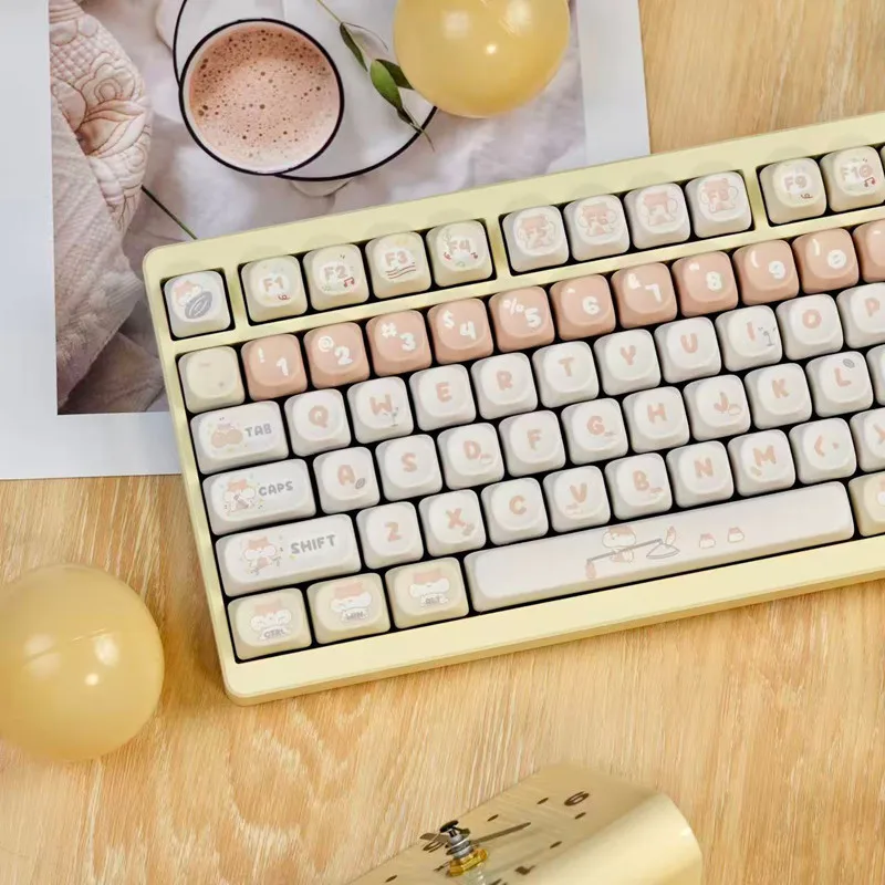 

Колпачки для клавиш «Маленький хомяк» с профилем MOA, материал PBT, колпачки для клавиш 6,25u, ISO для механической клавиатуры, милые колпачки для клавиш с героями мультфильмов, подарки для девочек